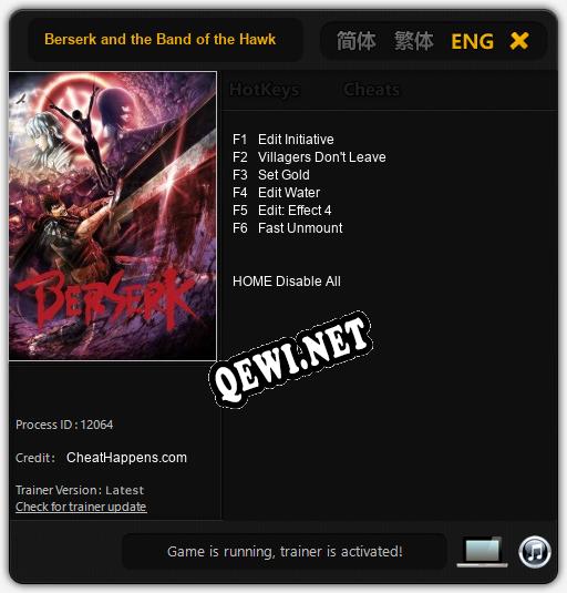 Berserk and the Band of the Hawk: Трейнер +6 [v1.7]