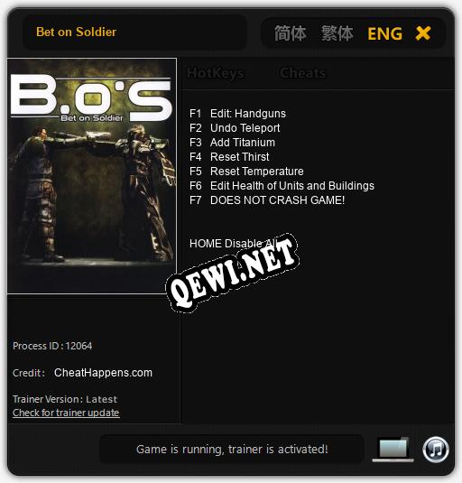 Bet on Soldier: Трейнер +7 [v1.1]