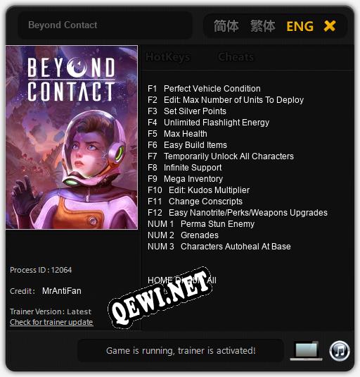 Beyond Contact: Трейнер +15 [v1.4]