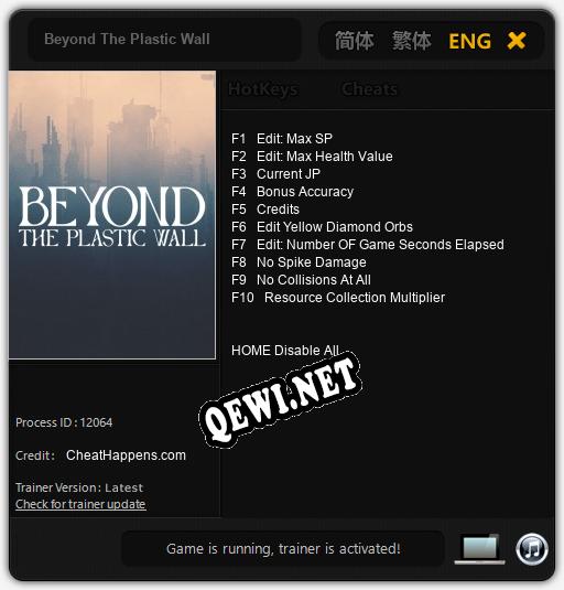 Трейнер для Beyond The Plastic Wall [v1.0.9]