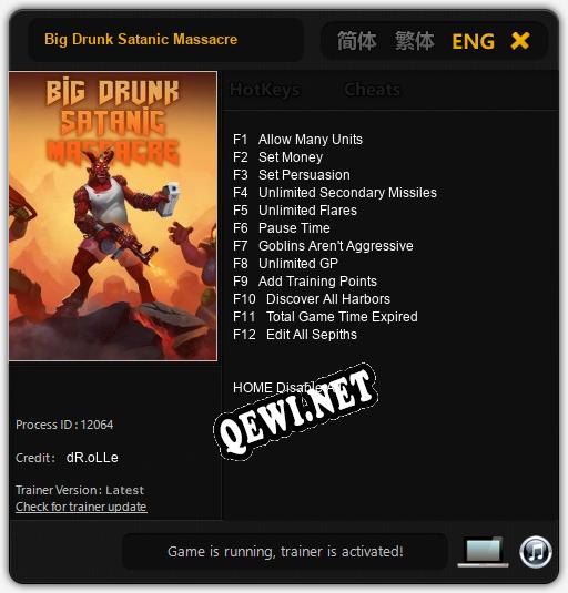 Трейнер для Big Drunk Satanic Massacre [v1.0.2]