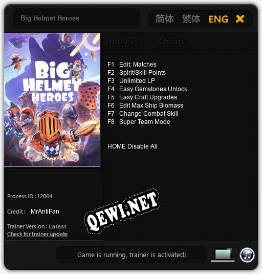 Big Helmet Heroes: Читы, Трейнер +8 [MrAntiFan]