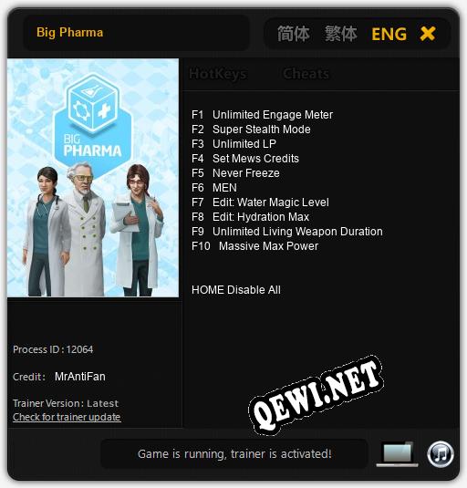 Big Pharma: Трейнер +10 [v1.6]