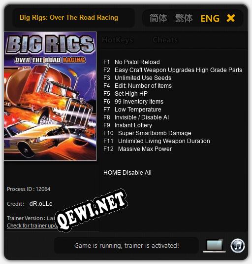 Big Rigs: Over The Road Racing: Трейнер +12 [v1.2]