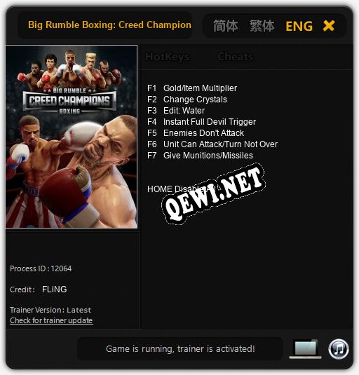 Трейнер для Big Rumble Boxing: Creed Champions [v1.0.1]