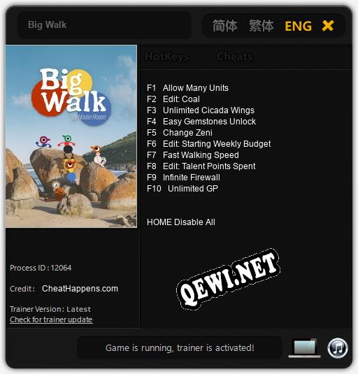 Big Walk: ТРЕЙНЕР И ЧИТЫ (V1.0.21)