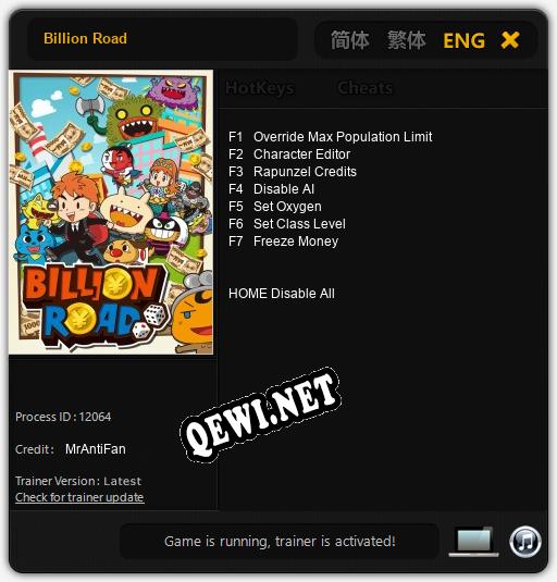 Billion Road: Читы, Трейнер +7 [MrAntiFan]