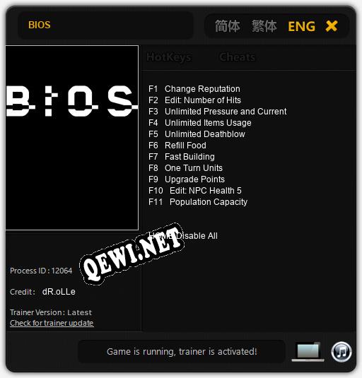 BIOS: Читы, Трейнер +11 [dR.oLLe]