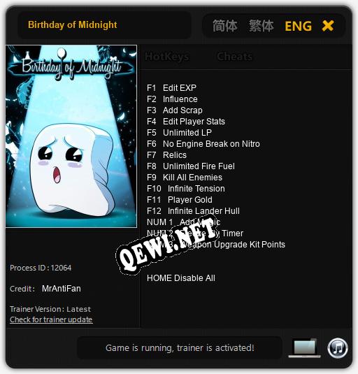 Birthday of Midnight: ТРЕЙНЕР И ЧИТЫ (V1.0.82)