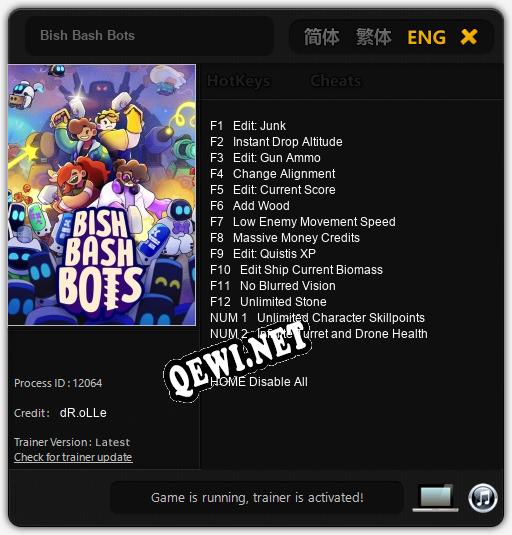 Bish Bash Bots: Трейнер +14 [v1.3]