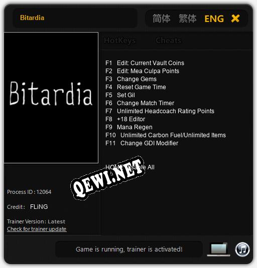 Bitardia: Читы, Трейнер +11 [FLiNG]