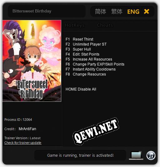 Bittersweet Birthday: Трейнер +8 [v1.9]