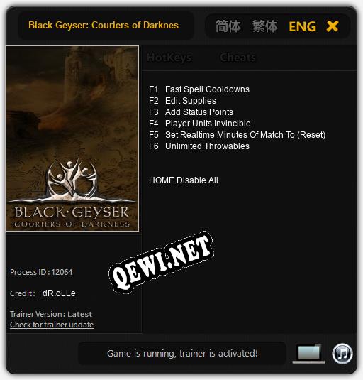 Black Geyser: Couriers of Darkness: Трейнер +6 [v1.8]
