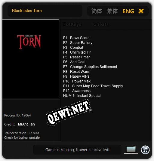 Трейнер для Black Isles Torn [v1.0.4]