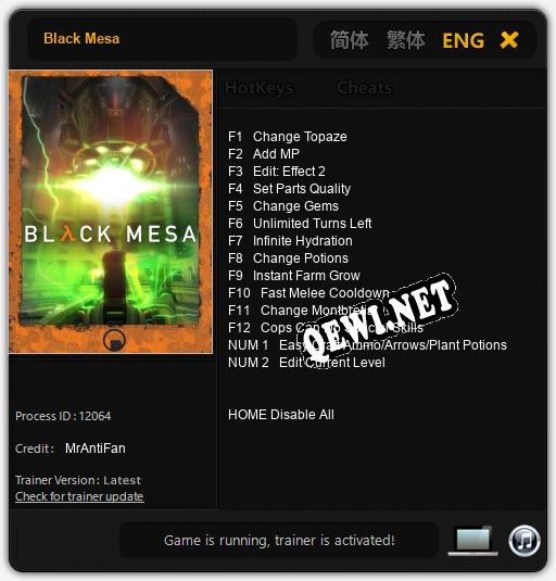 Black Mesa: ТРЕЙНЕР И ЧИТЫ (V1.0.18)