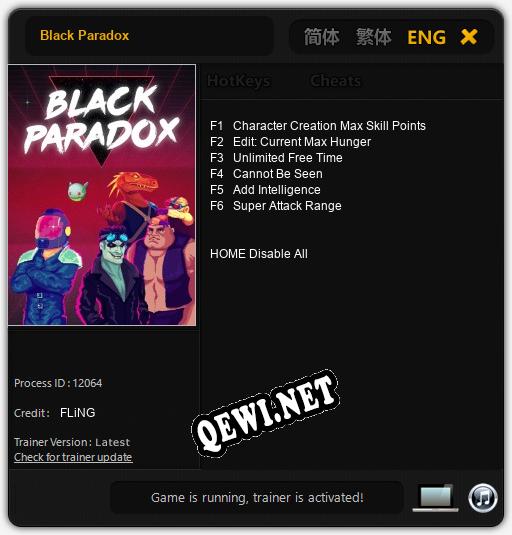 Black Paradox: ТРЕЙНЕР И ЧИТЫ (V1.0.93)