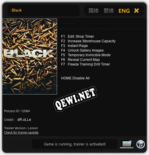 Трейнер для Black [v1.0.2]