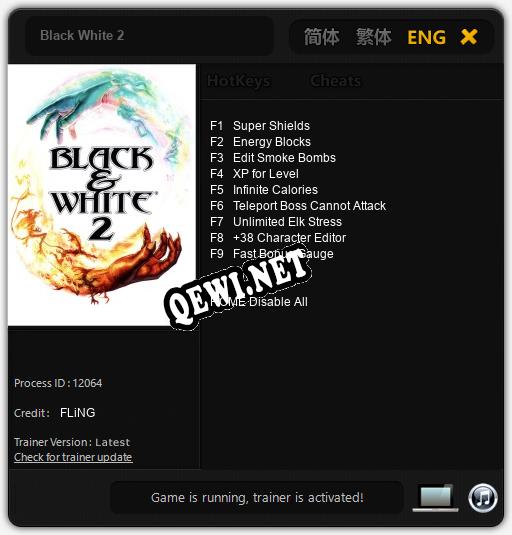 Black White 2: ТРЕЙНЕР И ЧИТЫ (V1.0.6)