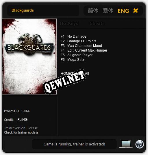 Трейнер для Blackguards [v1.0.3]