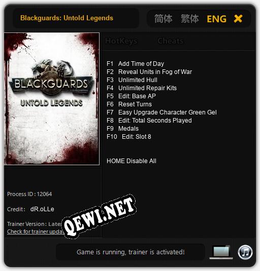 Трейнер для Blackguards: Untold Legends [v1.0.4]