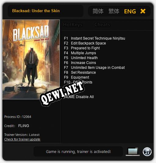 Blacksad: Under the Skin: Читы, Трейнер +10 [FLiNG]