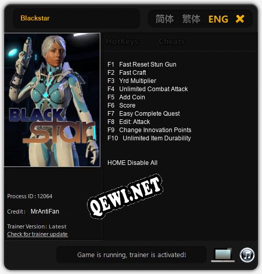 Трейнер для Blackstar [v1.0.1]