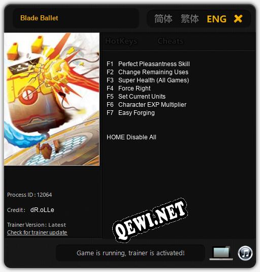 Blade Ballet: Трейнер +7 [v1.8]