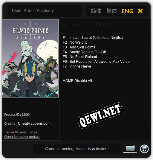 Blade Prince Academy: ТРЕЙНЕР И ЧИТЫ (V1.0.9)