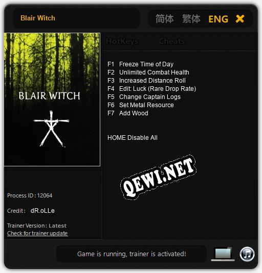 Трейнер для Blair Witch [v1.0.9]