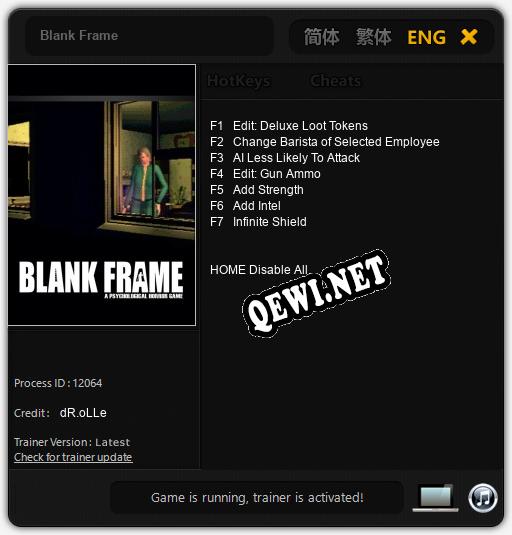Трейнер для Blank Frame [v1.0.8]