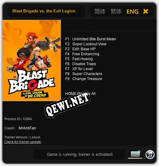 Blast Brigade vs. the Evil Legion of Dr. Cread: ТРЕЙНЕР И ЧИТЫ (V1.0.91)