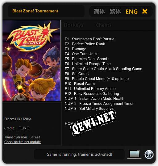 Трейнер для Blast Zone! Tournament [v1.0.7]