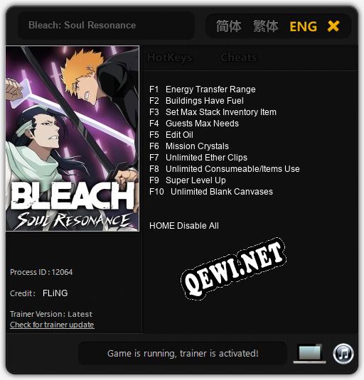 Bleach: Soul Resonance: Читы, Трейнер +10 [FLiNG]