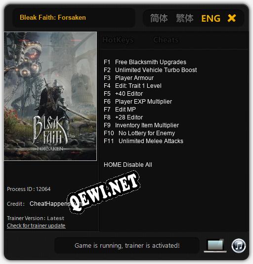 Bleak Faith: Forsaken: Читы, Трейнер +11 [CheatHappens.com]