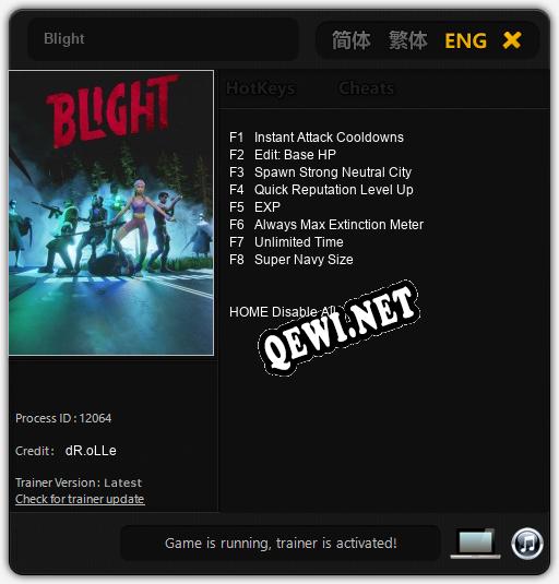 Трейнер для Blight [v1.0.7]