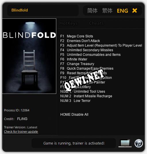 Blindfold: Читы, Трейнер +15 [FLiNG]