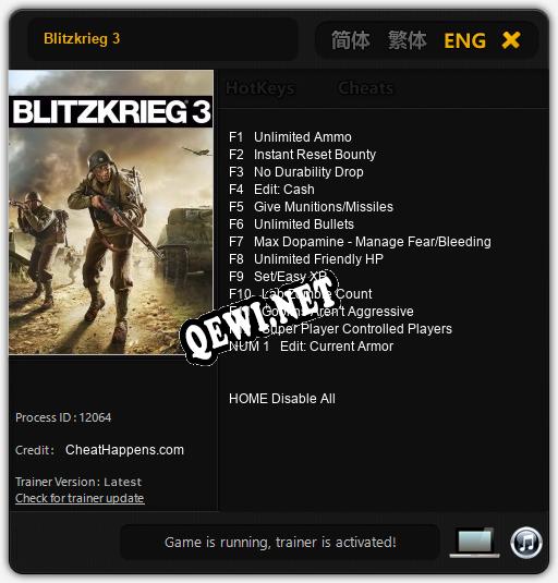 Blitzkrieg 3: Трейнер +13 [v1.9]