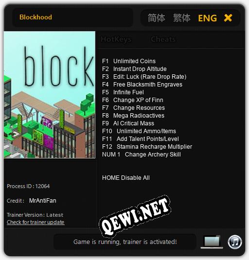 Трейнер для Blockhood [v1.0.9]