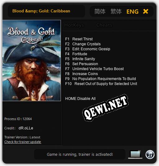 Blood & Gold: Caribbean: Трейнер +10 [v1.7]