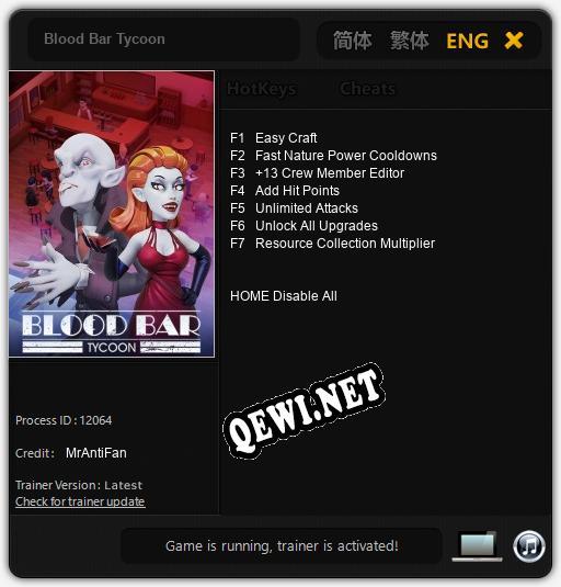 Blood Bar Tycoon: Читы, Трейнер +7 [MrAntiFan]