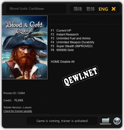 Blood Gold: Caribbean: Трейнер +6 [v1.7]