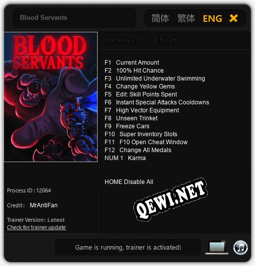 Blood Servants: ТРЕЙНЕР И ЧИТЫ (V1.0.97)