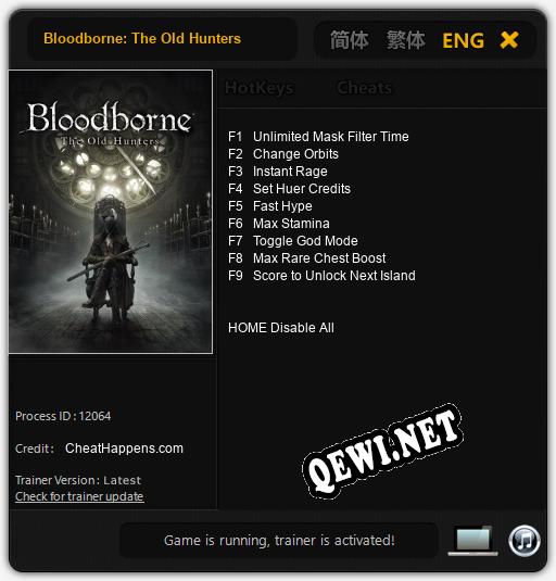 Bloodborne: The Old Hunters: Читы, Трейнер +9 [CheatHappens.com]