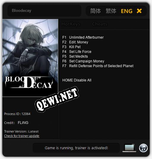 Трейнер для Bloodecay [v1.0.7]