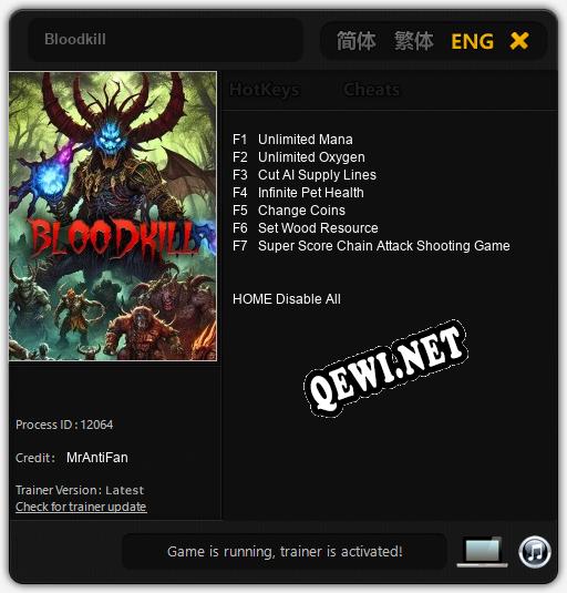 Bloodkill: Читы, Трейнер +7 [MrAntiFan]