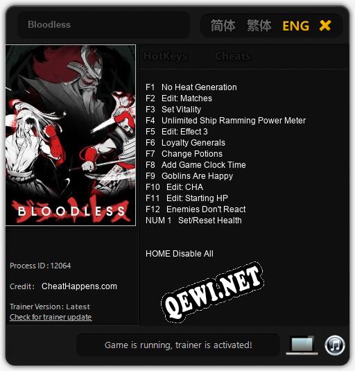 Bloodless: Трейнер +13 [v1.2]