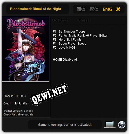 Bloodstained: Ritual of the Night: Трейнер +5 [v1.2]