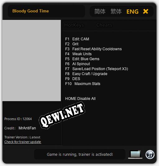 Bloody Good Time: ТРЕЙНЕР И ЧИТЫ (V1.0.35)