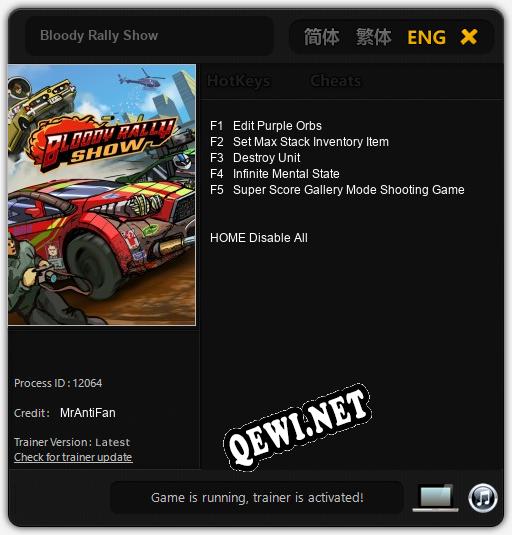 Bloody Rally Show: Трейнер +5 [v1.5]