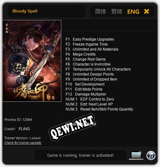 Bloody Spell: Трейнер +15 [v1.1]